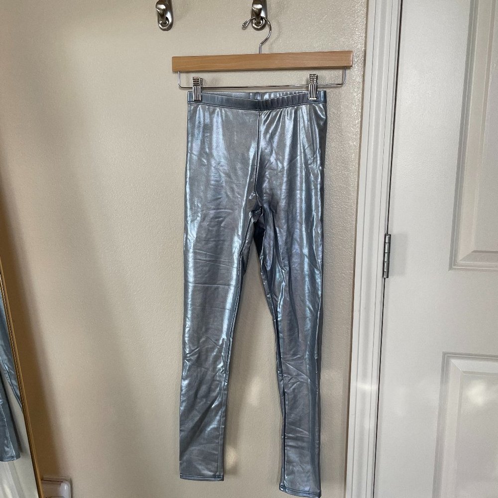 Silver Metallic Leggings